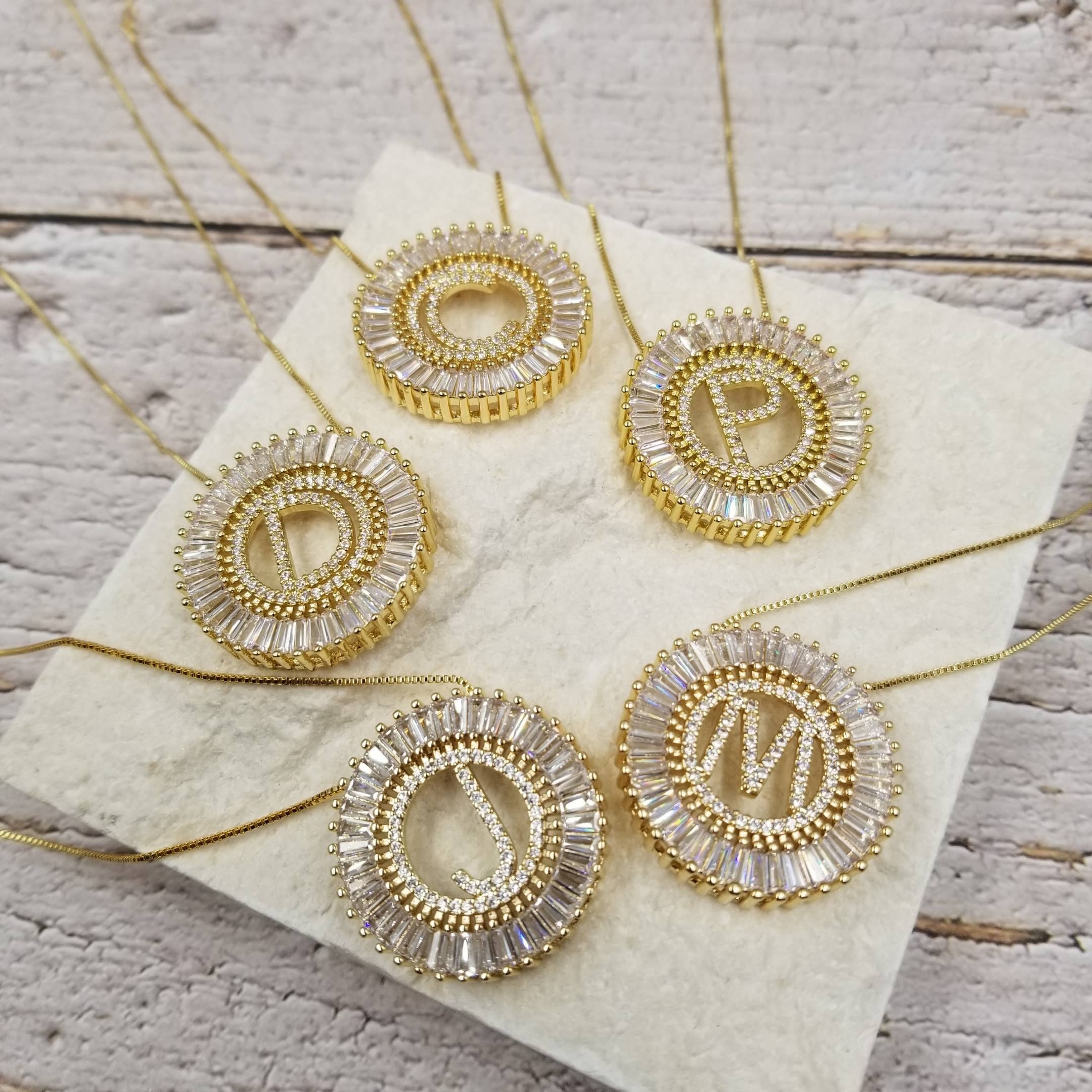 Sunburst initial necklace sale